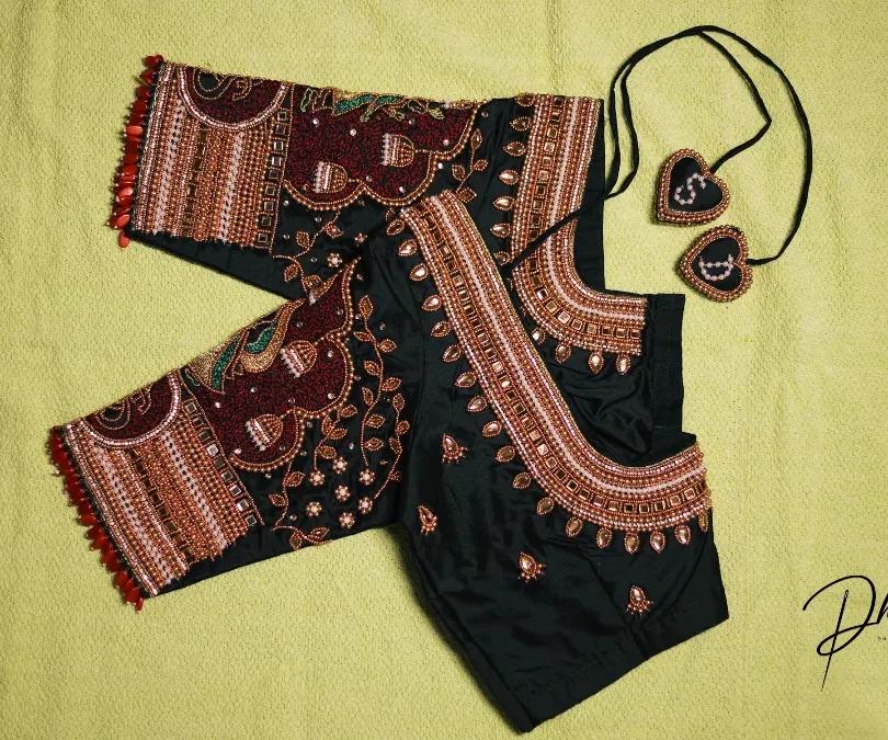 Handcrafted Aari embroidery by Dheera Creatives