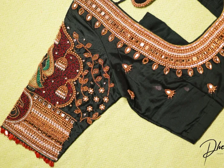Handcrafted Aari embroidery by Dheera Creatives