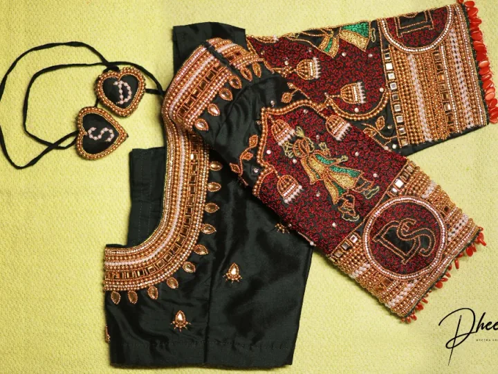 Handcrafted Aari embroidery by Dheera Creatives
